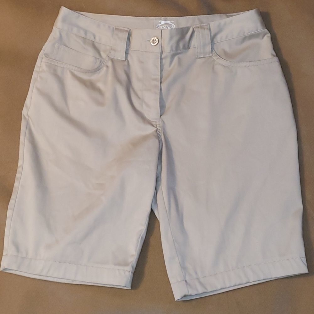 Slazenger Khaki Colored Long Golf Bermuda Shorts